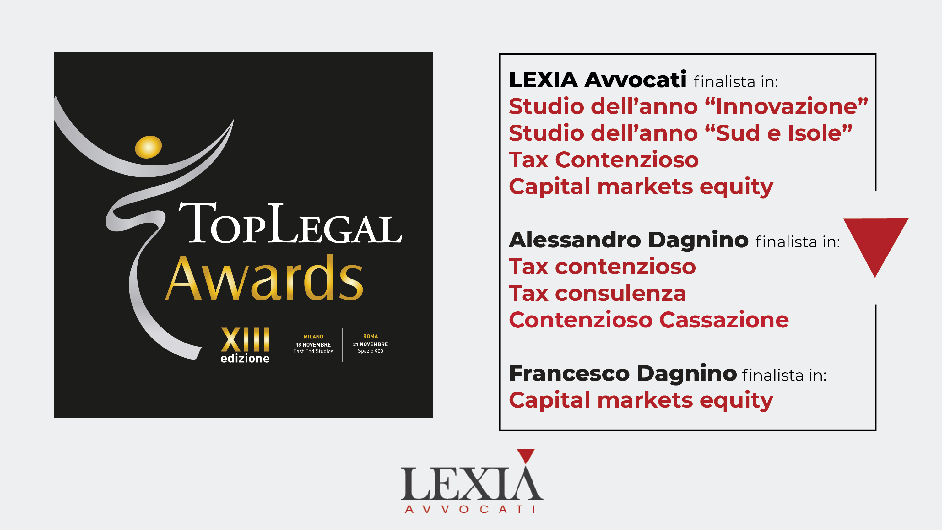 Candidature TopLegal Award 2020 Lexia Avvocati