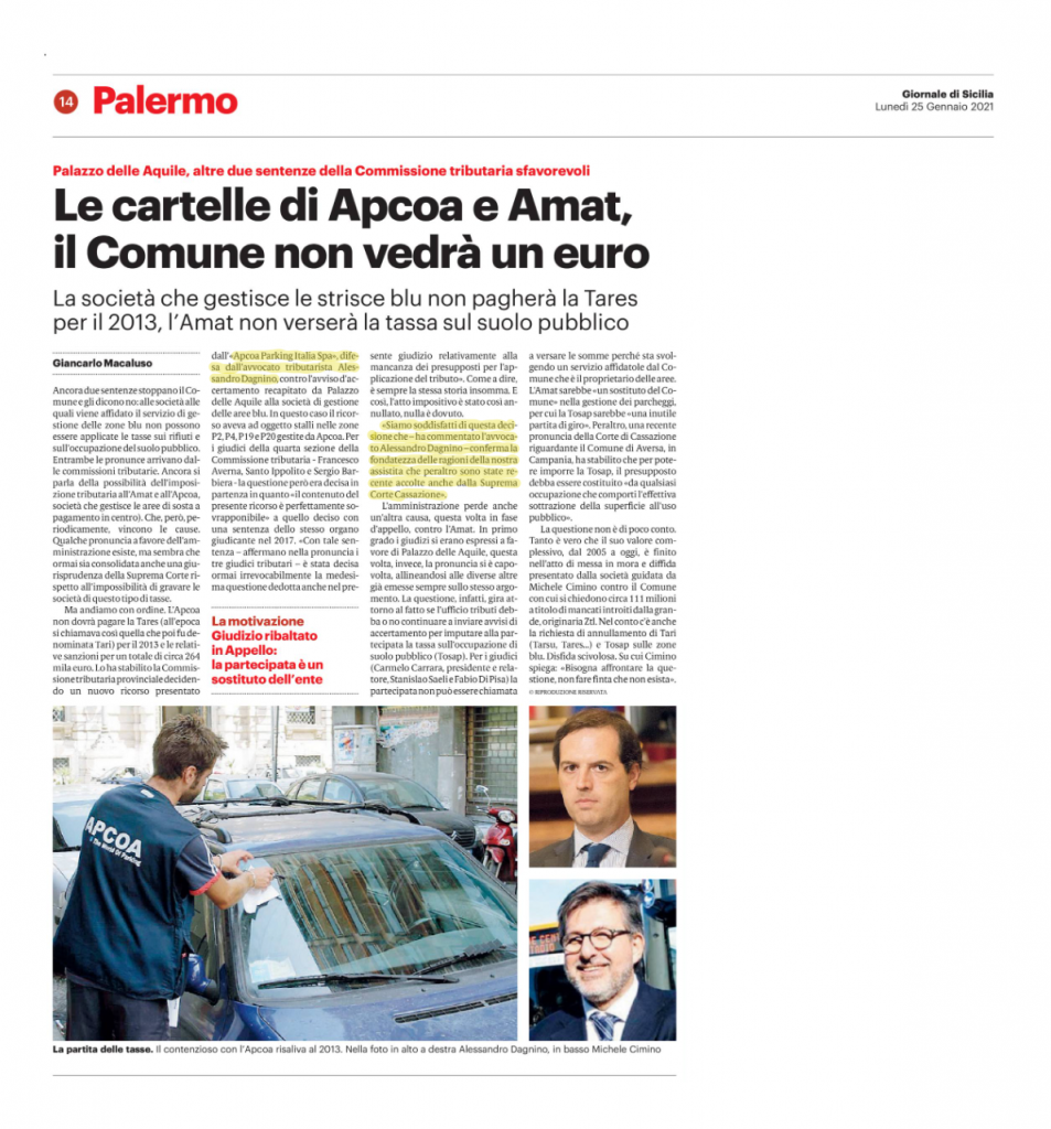 Nuova vittoria di Apcoa parking