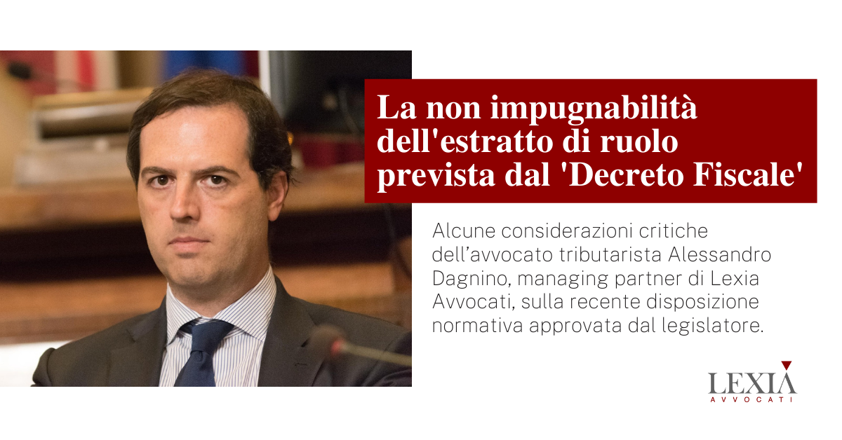 estratto di ruolo, decreto fiscale