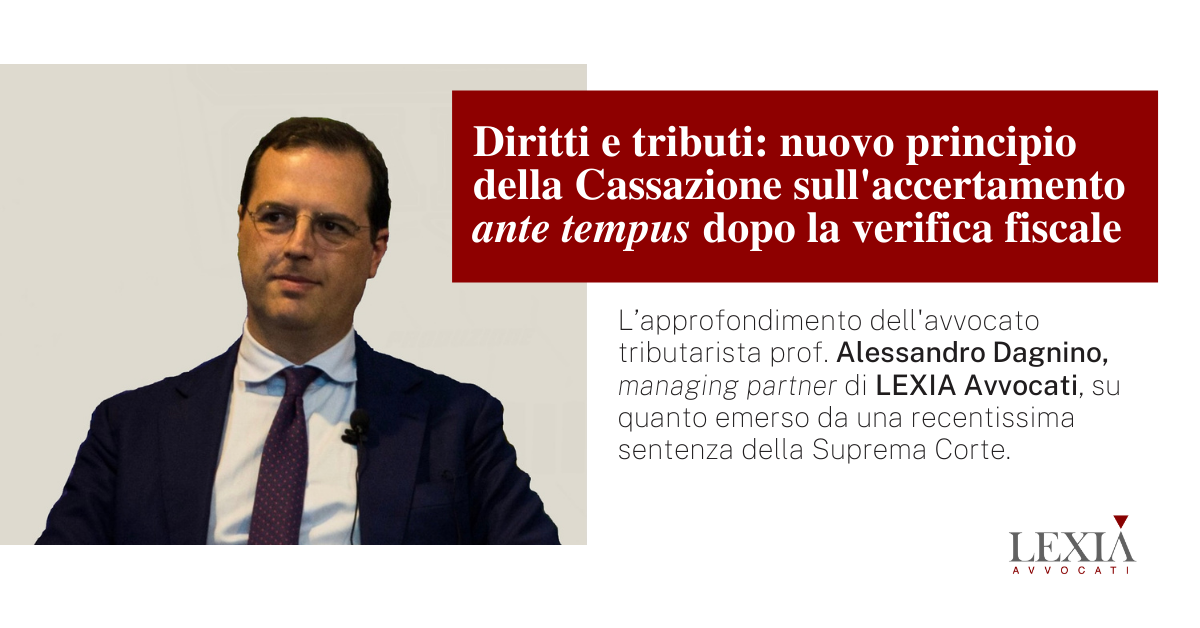 accertamento ante tempus
